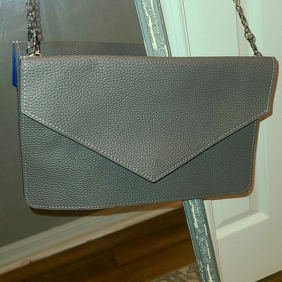 Urban Expressions thin clutch or crossbody bag with silver chain strap - Picture 2 of 12